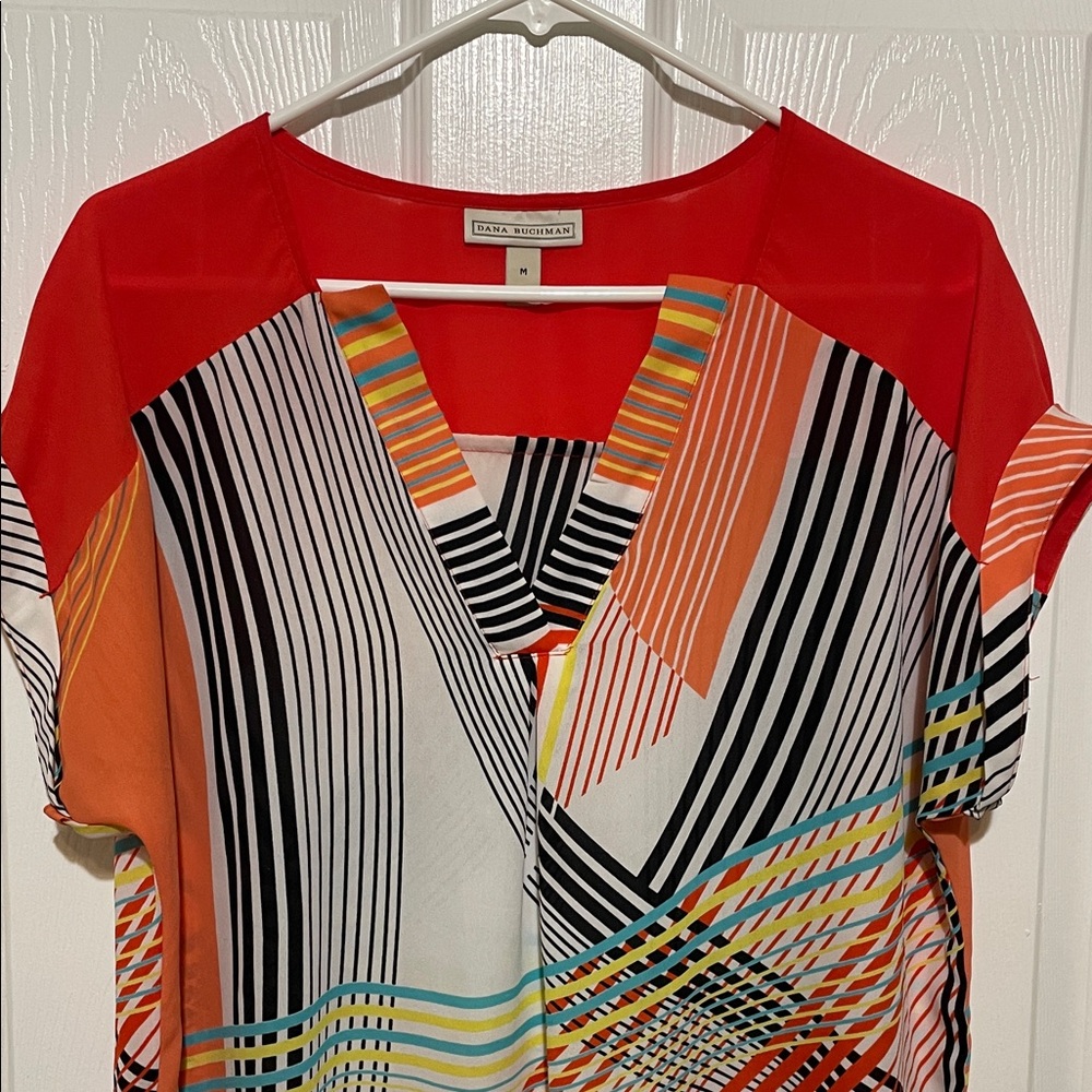 Dana Buchman Blouse Flutter Sleeve Medium